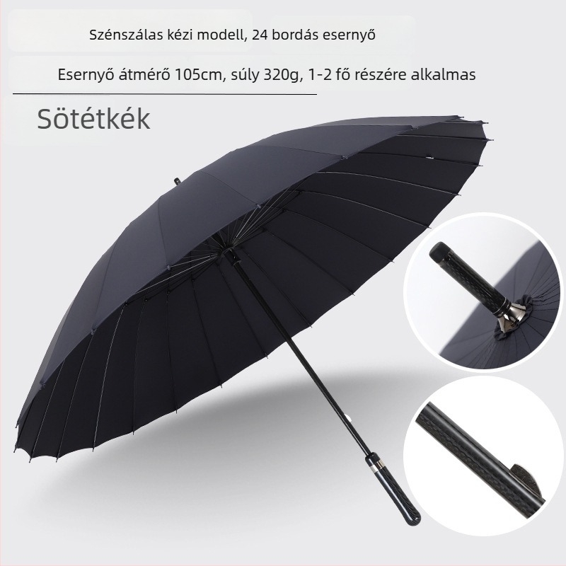 Szénszálas esernyő 24 bordával, szélálló, két személyes, üzleti ajándék
