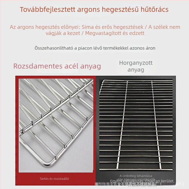 304 rozsdamentes acél sütés és hűtő rács, 60×40 cm, lábbal; torta hűtő rács; kenyér szárító rács; olajszűrő háló; kereskedelmi felhasználás