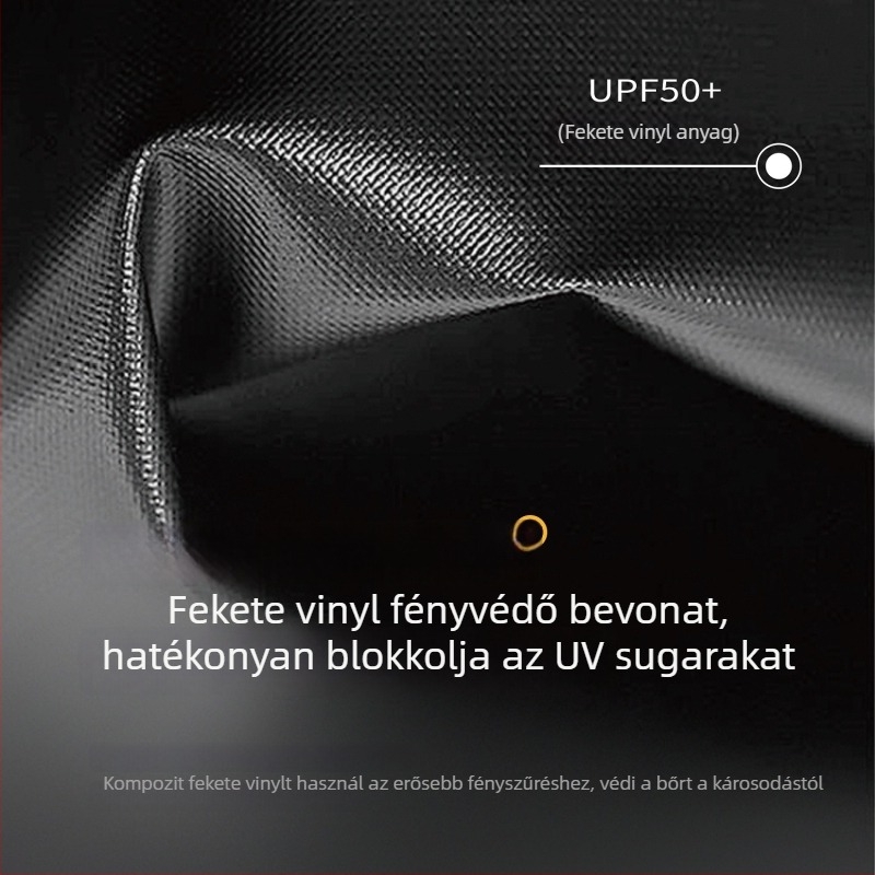 Ultra könnyű, kompakt napernyő UV védelem UPF50+, háromrészes összecsukható kivitel, vinil bevonatú anyag, 6 bordával, alumínium tengellyel, műanyag fogantyúval, nők számára
