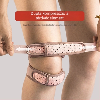 Szilikon patella térdvédő, szellőző, ütéscsillapító, nőknek, futásra és edzésre, dupla patella védelem