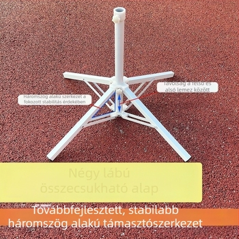 Kültéri napernyő négy lábú összecsukható talppal és rögzített tartóval