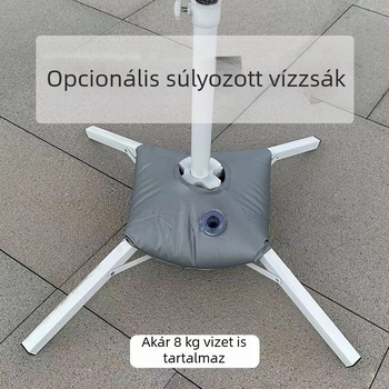 Kültéri napernyő négy lábú összecsukható talppal és rögzített tartóval