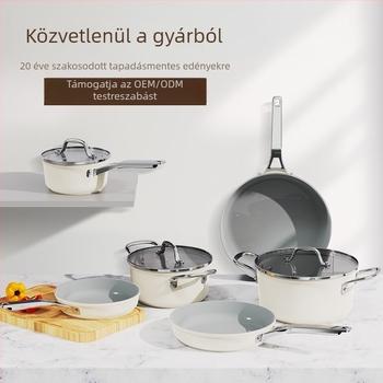 9 darabos tapadásmentes edénykészlet: serpenyő, tejfőző edény, fazék és wok gáztűzhelyhez