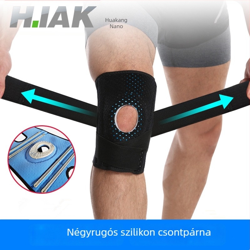 Felnőtt, uniszex sport térdvédő kosárlabdához, tollaslabdához és futáshoz; patella- és meniszkusz-támogatás