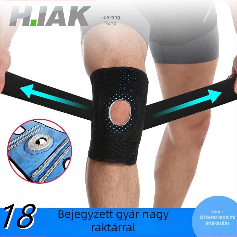 Felnőtt, uniszex sport térdvédő kosárlabdához, tollaslabdához és futáshoz; patella- és meniszkusz-támogatás