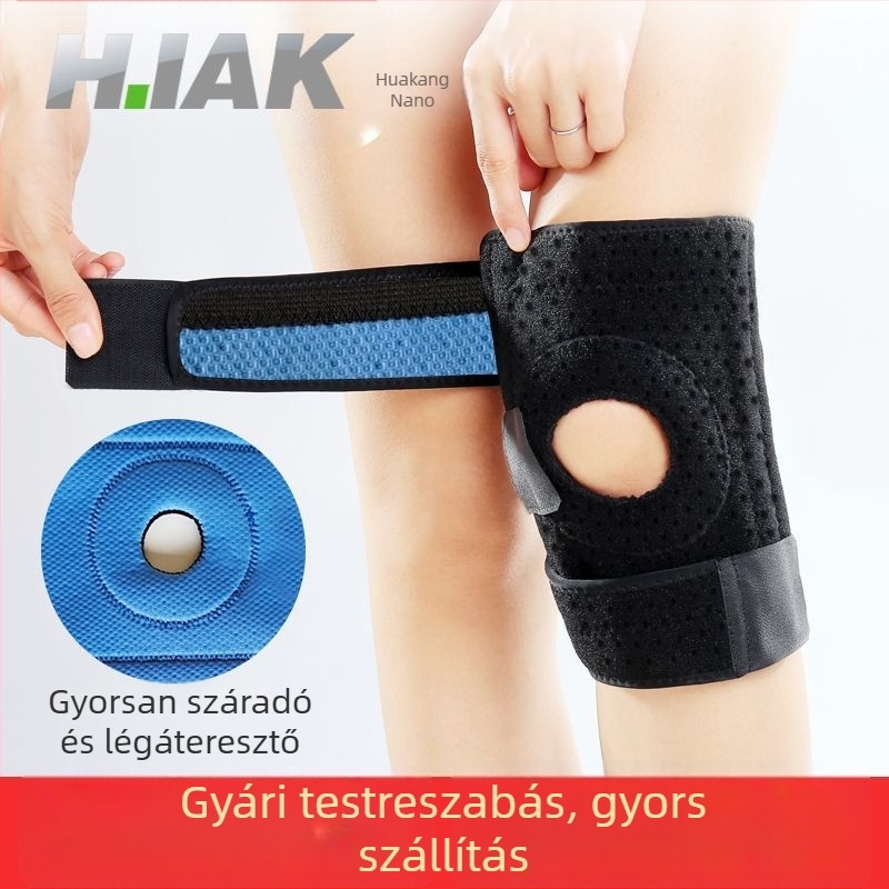Felnőtt, uniszex sport térdvédő kosárlabdához, tollaslabdához és futáshoz; patella- és meniszkusz-támogatás