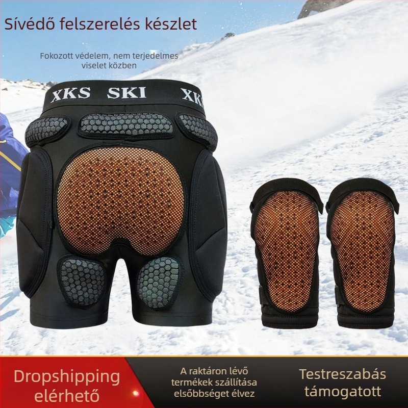Síeléshez védőcsípő- és térdvédő nadrág – belső viselésű védőfelszerelés készlet, uniszex