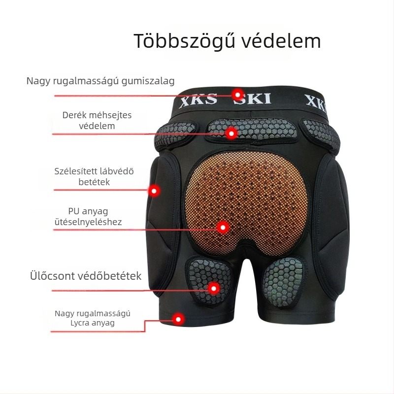 Síeléshez védőcsípő- és térdvédő nadrág – belső viselésű védőfelszerelés készlet, uniszex