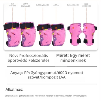 Gyerekeknek készült roller skating védőfelszerelés készlet – csukló-, könyök- és térdvédők (hab)