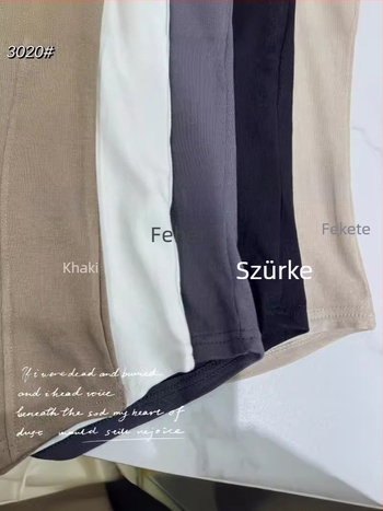Női U-nyakú rövid ujjú T-shirt halcsont mintával, karcsúsított szabás, hangsúlyos dekoltázs
