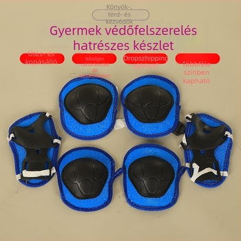 Gyerekeknek készült védőfelszerelés görkorcsolázáshoz – 6 részes készlet: térd-, könyök-, csuklóvédők és sisak