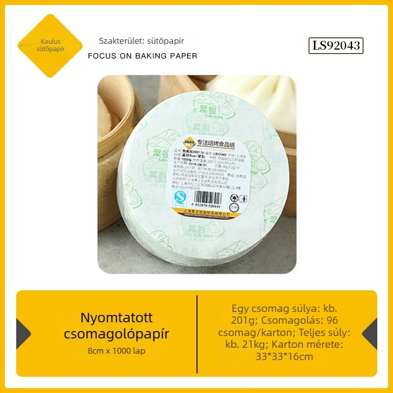 Új Nyomtatott Pároló Papír Húsos Bao és Babos Töltelékkel, Nyomtatást Támogat, 1000 Lap