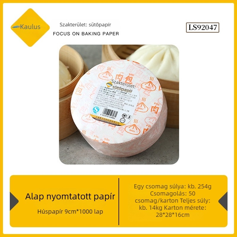 Új Nyomtatott Pároló Papír Húsos Bao és Babos Töltelékkel, Nyomtatást Támogat, 1000 Lap