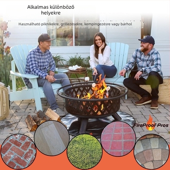 BBQ grillszőnyeg, magas hőmérséklet-állóságú, tűzálló kültéri szőnyeg teraszhoz és kerthez