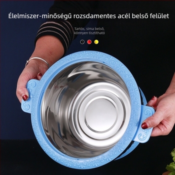 Hőszigetelt rozsdamentes acél edénykészlet, 3 darabos, zárható fedőkkel, 201 rozsdamentes acél