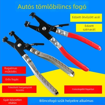 Autóvízcső bilincs fogó, egyenes torok