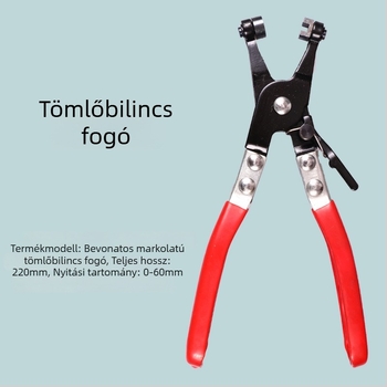 Autóvízcső bilincs fogó, egyenes torok