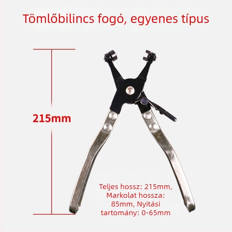 Autóvízcső bilincs fogó, egyenes torok