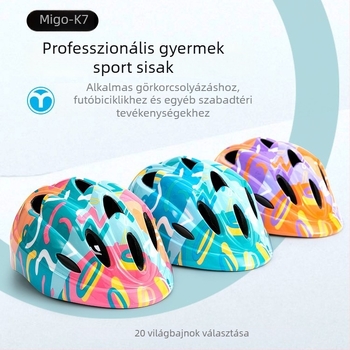 Megao K7 Gyermek sisak kerékpározáshoz, görkorizáshoz és egyensúlyos bringázáshoz, állítható fejvédő