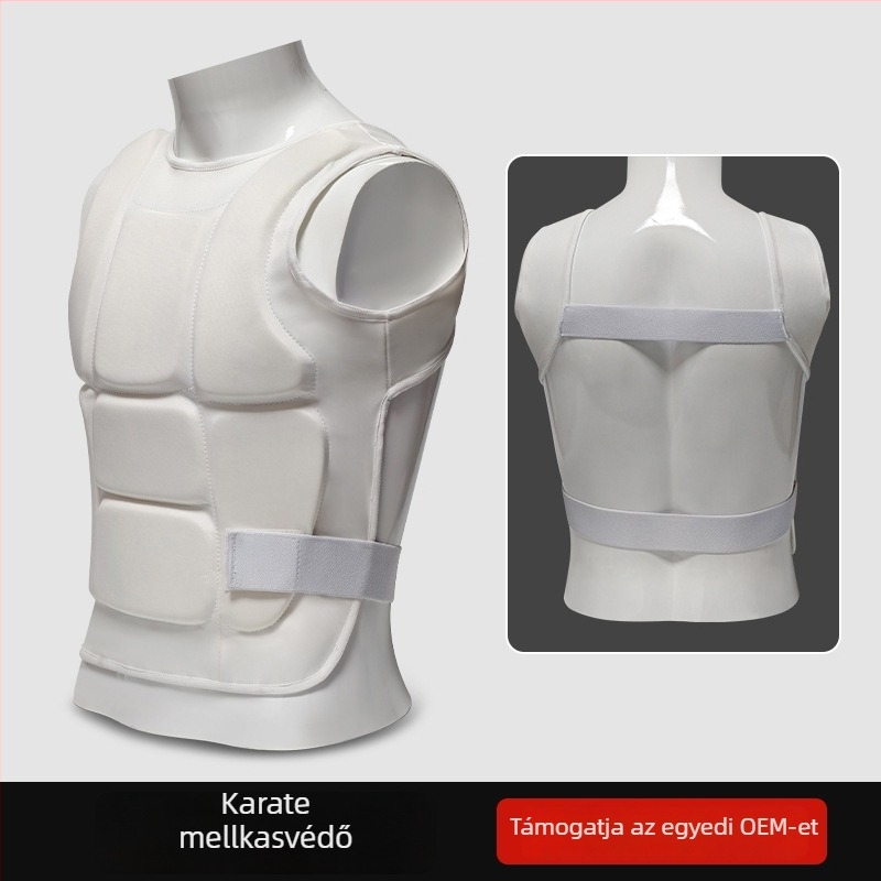 Hosszú fehér karate mellvéd férfiaknak és nőknek