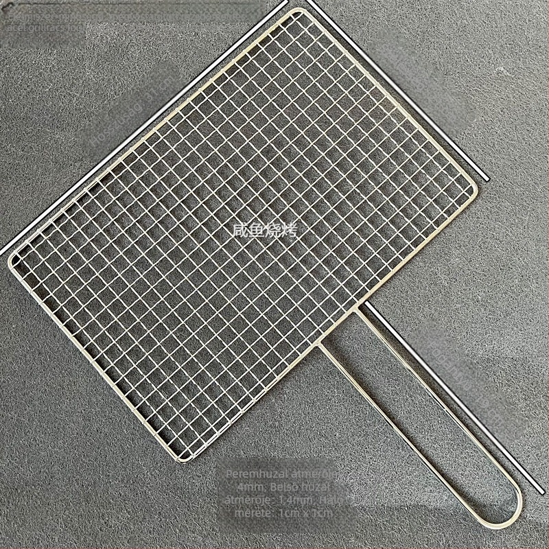 304 rozsdamentes acél négyszögletes grillrács, egy darabos kivitel, megerősített, kültéri használatra