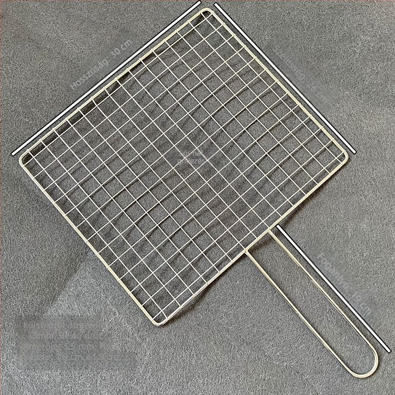 304 rozsdamentes acél négyszögletes grillrács, egy darabos kivitel, megerősített, kültéri használatra