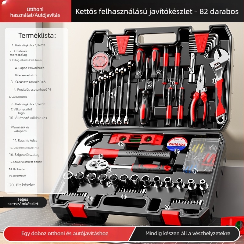 Szakmai autóreparáló eszközkészlet – sokoldalú szerszámosláda különböző feladatokhoz