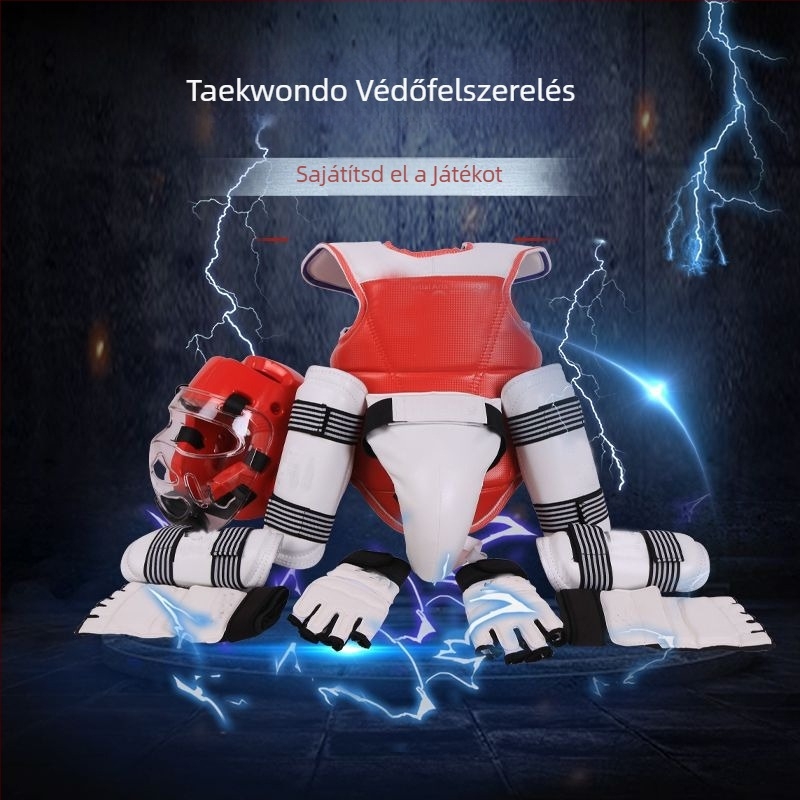 Taekwondo védőfelszerelés teljes készlet gyermekeknek és felnőtteknek — edzésfelszerelés védő sisakkal
