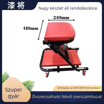 Összecsukható szerszámos szék autójavításhoz, 36 hüvelyk, fekete-piros