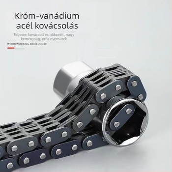 Állítható olajszűrő kulcs kettős láncú hüvely, 44-52 mm, autókarbantartáshoz
