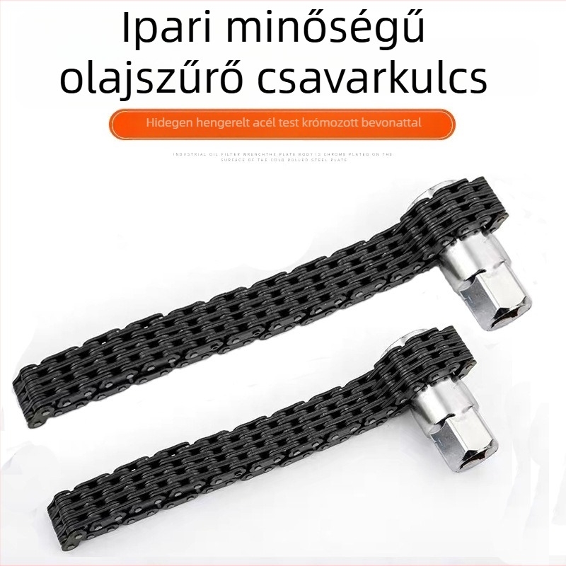 Állítható olajszűrő kulcs kettős láncú hüvely, 44-52 mm, autókarbantartáshoz