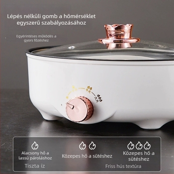 Chestnut elektromos grill serpenyő kerámia panellel, 26–28 cm, egyoldali fűtés, 600 W, modell Ggx-18e, otthoni grillezéshez