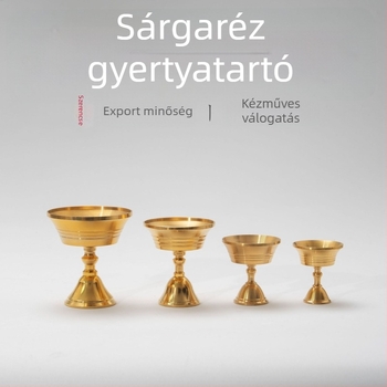 Sárgaréz vajlámpatartó, örökké égő lámpa, kettős használatú olajtál – kemény és folyékony olajhoz, magas otthoni Buddha-imádatra