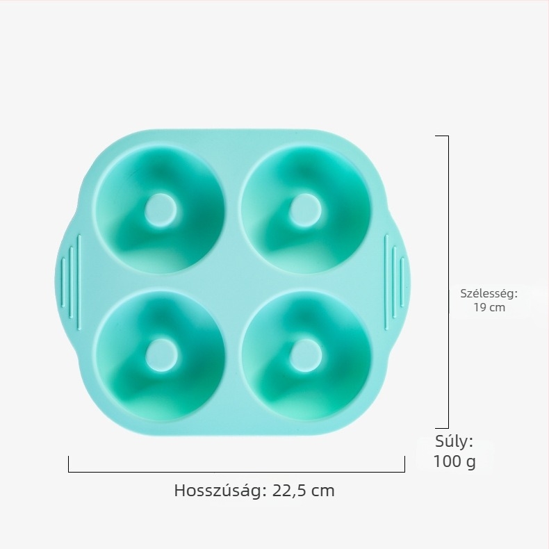 DIY sütéshez négyüregű szilikon tortaforma, fánkforma, kreatív kör alakú süteményforma