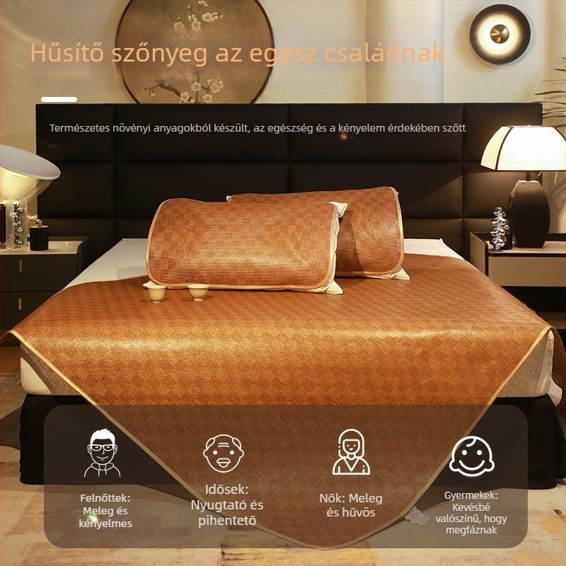 Magas minőségű rattan hűtő matrac az ágyhoz, 1,5 m × 60 cm, összecsukható, ice silk