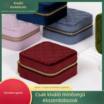 Személyre szabott bársony mini ékszerdoboz utazáshoz – hordozható ékszertároló nőknek