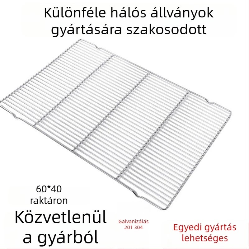 Rozsdamentes acél sütés- és hűtőrács – süteményekhez és kenyérhez