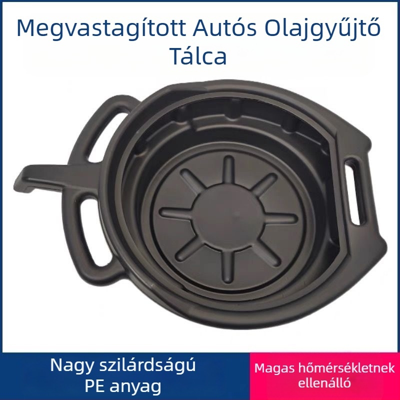 Megerősített műanyag olajgyűjtő tál szerszámokhoz, alkatrészek tisztítására szolgáló tál, 10L/15L autójavításhoz