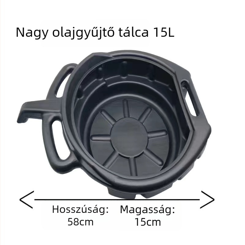 Megerősített műanyag olajgyűjtő tál szerszámokhoz, alkatrészek tisztítására szolgáló tál, 10L/15L autójavításhoz