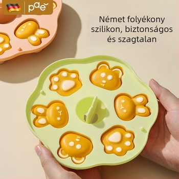 Babaétel párolt sütemény forma – élelmiszer-biztonságos szilikon, macska mancsa alak, rizses kolbászos sütemény sütőeszköz