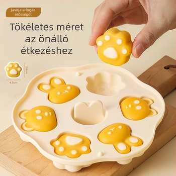 Babaétel párolt sütemény forma – élelmiszer-biztonságos szilikon, macska mancsa alak, rizses kolbászos sütemény sütőeszköz