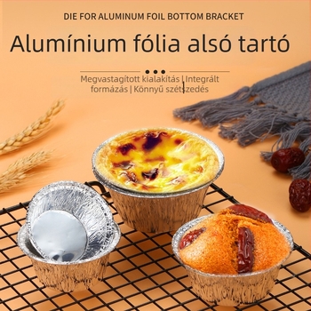 Nem tapadó kör alakú sütőforma alumíniumfóliából tojásos tartákhoz, pohárkákkal