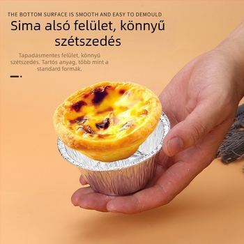 Nem tapadó kör alakú sütőforma alumíniumfóliából tojásos tartákhoz, pohárkákkal
