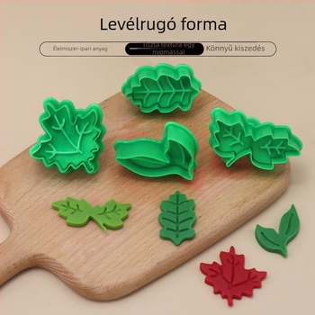 4 darabos levél alakú süteményforma készlet műanyagból