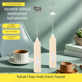 JLL7601-3 Vezeték nélküli elektromos tojásfelverő és tejszínhabosító, kompakt otthoni kávéhabosító