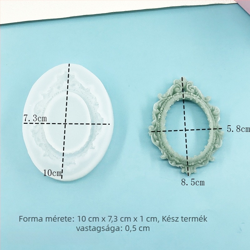Európai stílusú szilikon forma lyukas fényképkerethez, DIY autódekoráció és kristályos epoxigyanta öntés