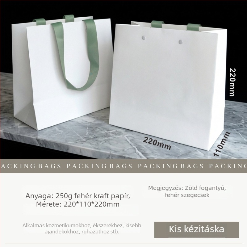 Készleten – magas minőségű üzleti ajándéktáskák megnyitó rendezvényekre, logóval nyomtathatók, papírtáskák
