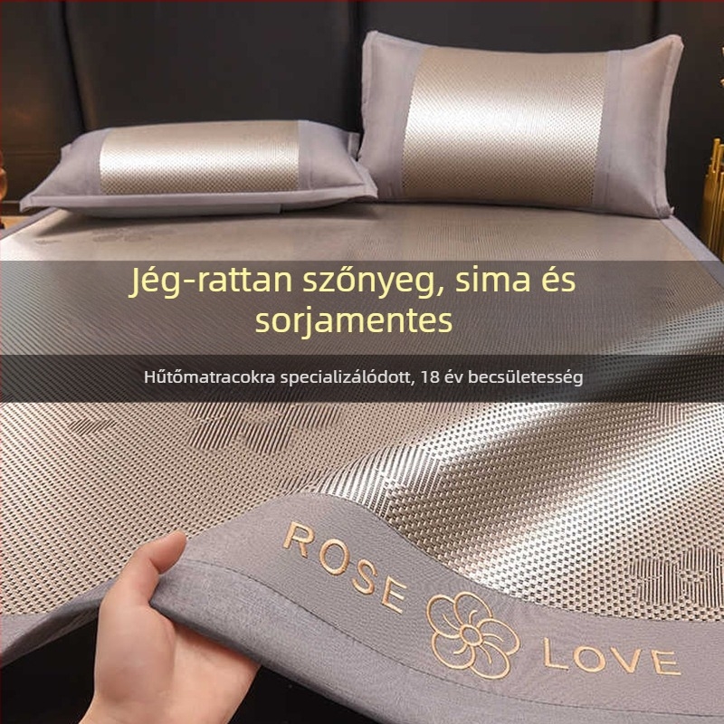 Összecsukható nyári jégselyem-rattan matrac, kétoldalas, A osztályú, anyáknak és csecsemőknek