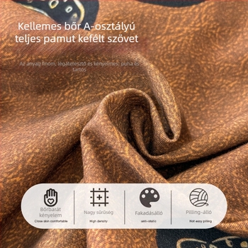 Magas minőségű, 100% pamutból készült négy részes ágyneműkészlet, századközépi stílusú leopárd mintával, 60S bolyhosított pamut