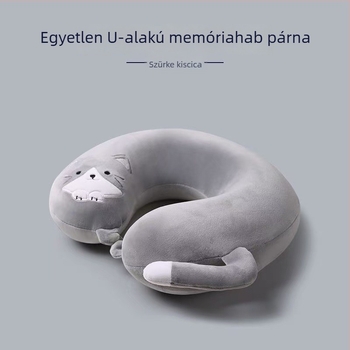 Memóriahabos nyakpárna, állat alakú, rajzfilmszerű dizájnnal, lassú rebounddal, autóútra és rövid szundikáláshoz.